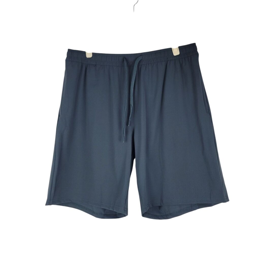 Mono B Shorts Blue Green Unisex size XL Pockets Drawstring Athletic Soft NWT
